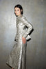 VICKY SKIRT SILVER JACQUARD