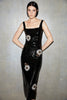 MARILYN DRESS BLACK EMBROIDERED SEQUINS