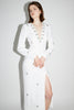 AURORE DRESS PURE WHITE EMBELLISHED CREPE
