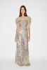 CLAUDETTE GOWN SILVER GOLD EMBELLISHED SEQUINS