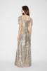 CLAUDETTE GOWN SILVER GOLD EMBELLISHED SEQUINS