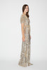 CLAUDETTE GOWN SILVER GOLD EMBELLISHED SEQUINS