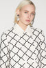 ELARA COAT WHITE AND BLACK EMBROIDERED TWEED