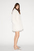 SELINA COAT IVORY FAUX FUR AND FEATHERS