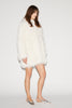 SELINA COAT IVORY FAUX FUR AND FEATHERS