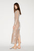 DAVIDA GOWN CAMEL EMBROIDERED SEQUINS