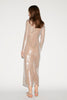 DAVIDA GOWN CAMEL EMBROIDERED SEQUINS