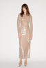 DAVIDA GOWN CAMEL EMBROIDERED SEQUINS