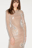 DAVIDA GOWN CAMEL EMBROIDERED SEQUINS