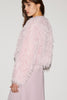 BELAMY JACKET FAUX FUR AND FEATHERS PALE PINK