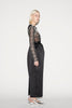 STARLA DRESS BLACK EMBROIDERED DUCHESSE