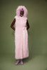 NOELLA COAT FAUX FUR AND FEATHERS PALE PINK