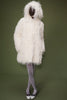 SELINA COAT IVORY FAUX FUR AND FEATHERS