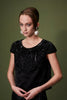 VIRGIL TOP BLACK EMBRODIERED DUCHESSE