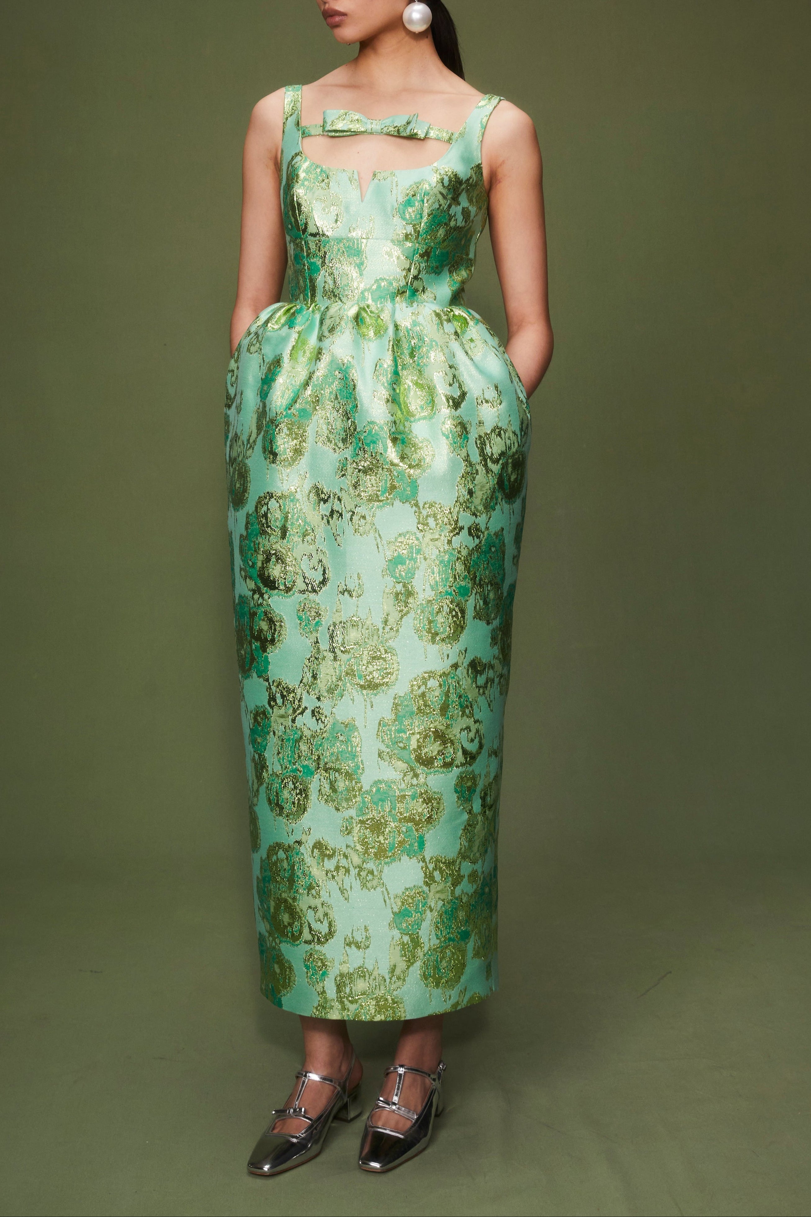 SIDRA DRESS JADE JACQUARD HUISHAN ZHANG SIDRA DRESS JADE JACQUARD HUISHAN ZHANG