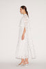 LORETTA DRESS WHITE EMBROIDERED COTTON