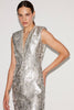 SHIRIN DRESS SILVER JACQUARD