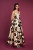 CHERYL MIDI DRESS IVORY GOLD JAQUARD