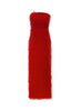 MONICA DRESS CRIMSON RED EMBROIDERED TULLE