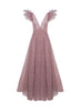 FLORIA GOWN ANTIQUE ROSE EMBROIDERED TULLE