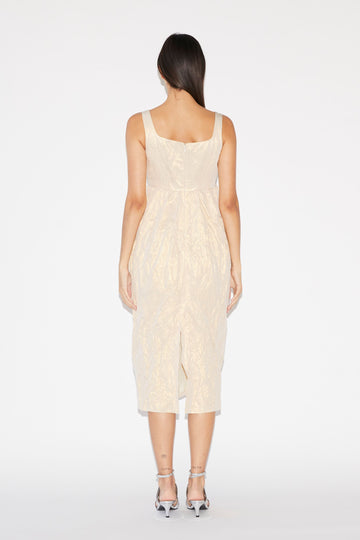 CELESTINA DRESS GOLD COTTON LUREX
