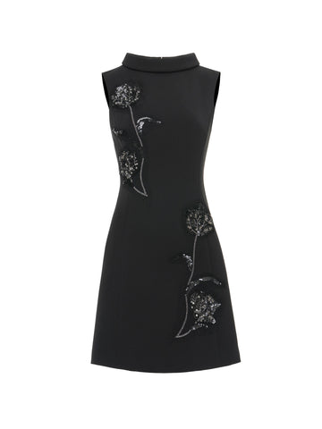 AMIRA MINI DRESS BLACK CREPE