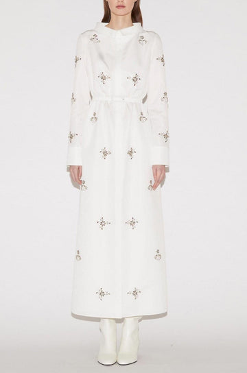 MADELINE MIDI DRESS WHITE FAILLE