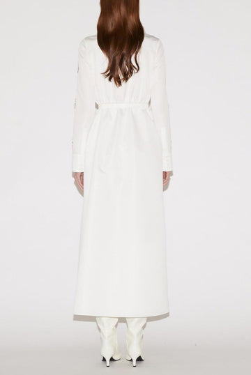 MADELINE MIDI DRESS WHITE FAILLE