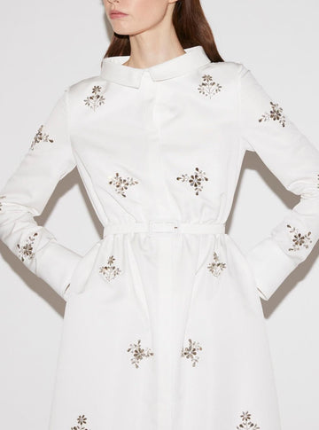 MADELINE MIDI DRESS WHITE FAILLE