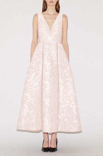 OMAYA MIDI DRESS PINK CLOQUE