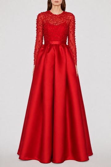 ELOISE FULL LENGTH DRESS RED DOUCHESSE