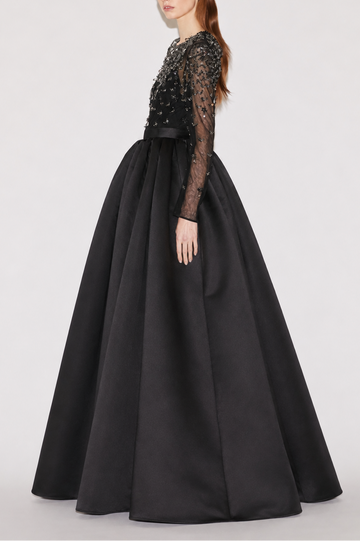 ELOISE FULL LENGTH DRESS BLACK DOUCHESSE