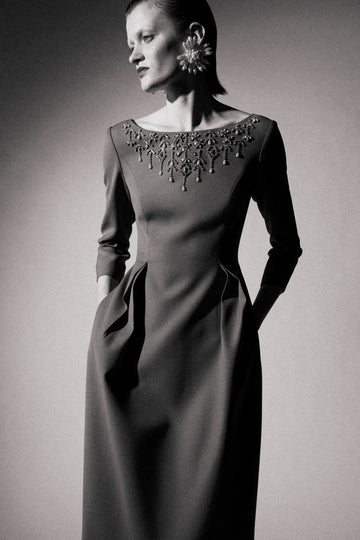 ORLA MIDI DRESS GREY TAILORING *PRE-ORDER*