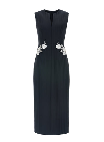 LUMI MIDI DRESS BLACK NOVELTY TAILORING *PRE-ORDER*