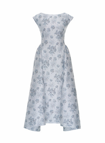 AIMEE MIDI DRESS LIGHT BLUE JACQUARD *PRE-ORDER*