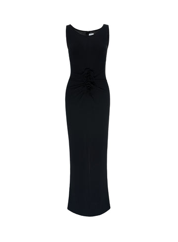 ELENI MIDI DRESS BLACK CREPE JERSEY