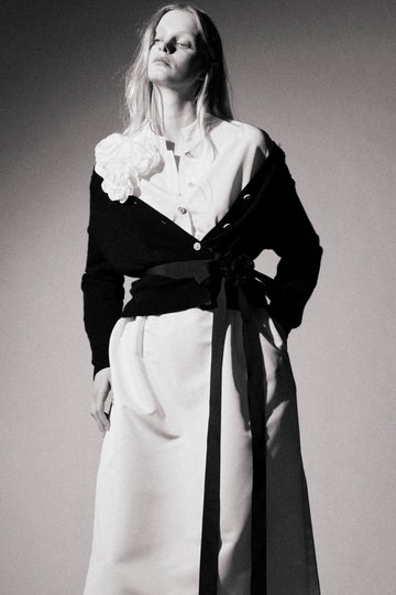 ADA MIDI DRESS WHITE JAPANESE FAILLE *PRE-ORDER*