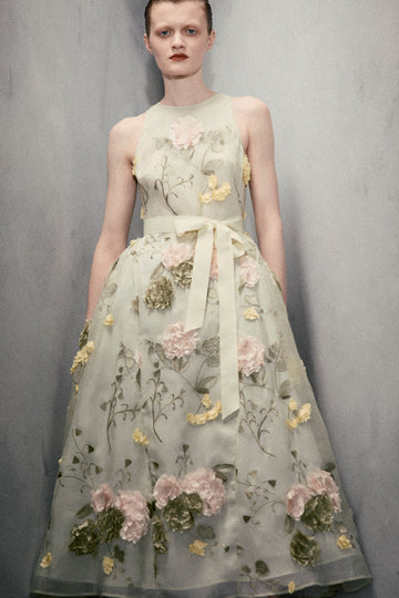 FLEUR MIDI DRESS MULTI FLOWER EMBROIDERED ORGANZA *PRE-ORDER*