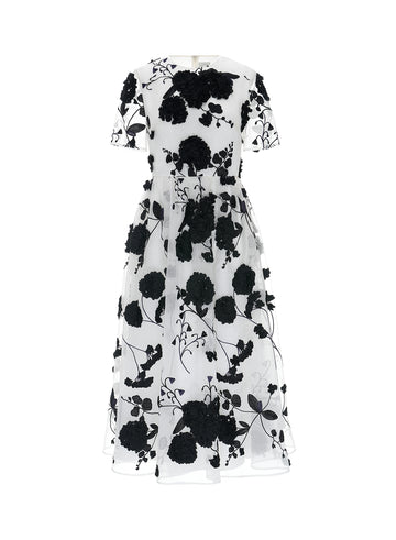 CAROLINA MIDI DRESS BLACK/WHITE *PRE-ORDER*
