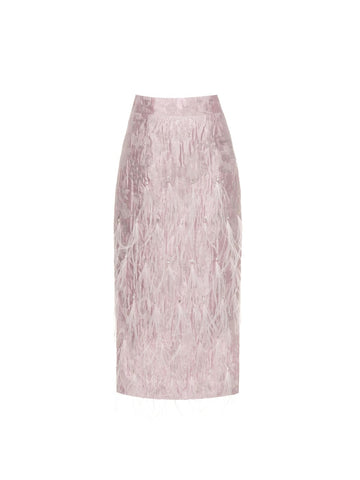 VANIA MIDI SKIRT PINK CLOQUE
