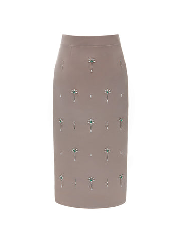 VANIA MIDI SKIRT PALE BROWN *PRE-ORDER*