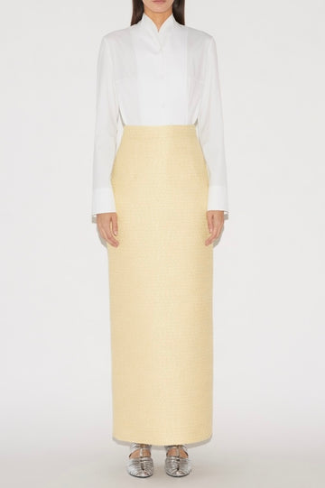 VANIA SKIRT PALE YELLOW TWEED