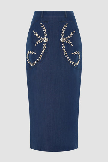 EUGENIE SKIRT BLUE CHAMBRAY