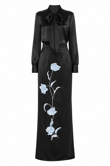 LUCILLE SKIRT BLACK SATIN