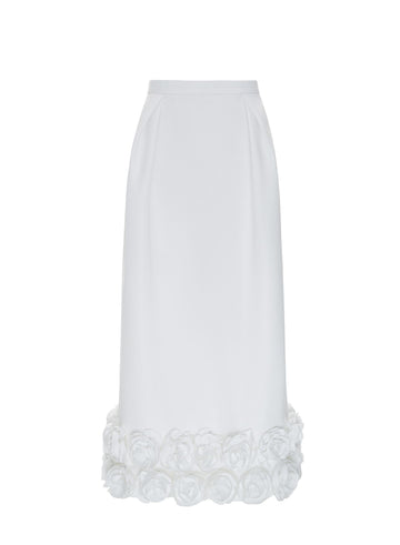 AVERY MIDI SKIRT WHITE JAPANESE FAILLE *PRE-ORDER*
