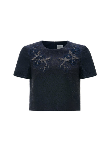 JULIE TOP CLOQUE NAVY - COMING SOON
