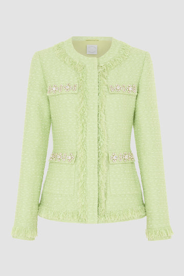 CECIL JACKET PALE GREEN TWEED