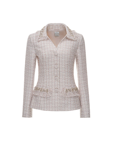 BRIDGET JACKET OFF WHITE EMBROIDERED TWEED - PRE-ORDER