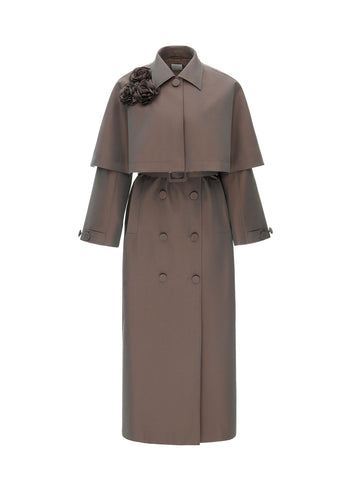 EDEN COAT BROWN NOVELTY TRENCH *PRE-ORDER*