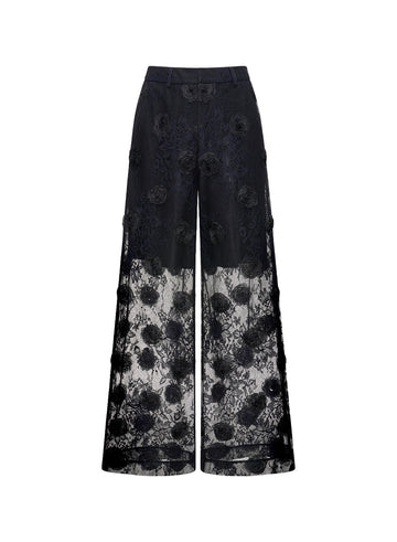 FAUSTO TROUSERS BLACK LACE - PRE-ORDER
